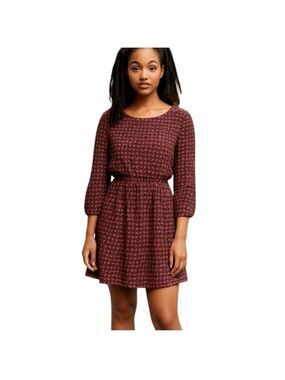 Jay Jewel Neck Long Sheer Sleeve Mini Length Sailboat Bow Back Dress Size Medium